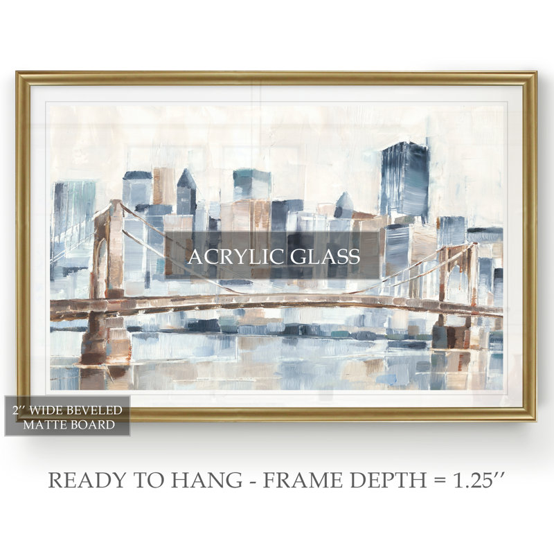 « blue hour ii », impression sur toile, H 22,5 po x l 30,5 po x P 1,5 po, Or