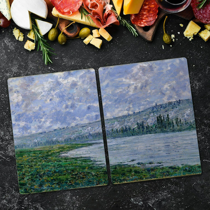 Colombes Tempered Glass Lake Meadow Mountains Chopping Board, 52cm x 40cm