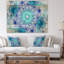 «Turquoise Wavy Curves and Circles», impression-35109362-35109366