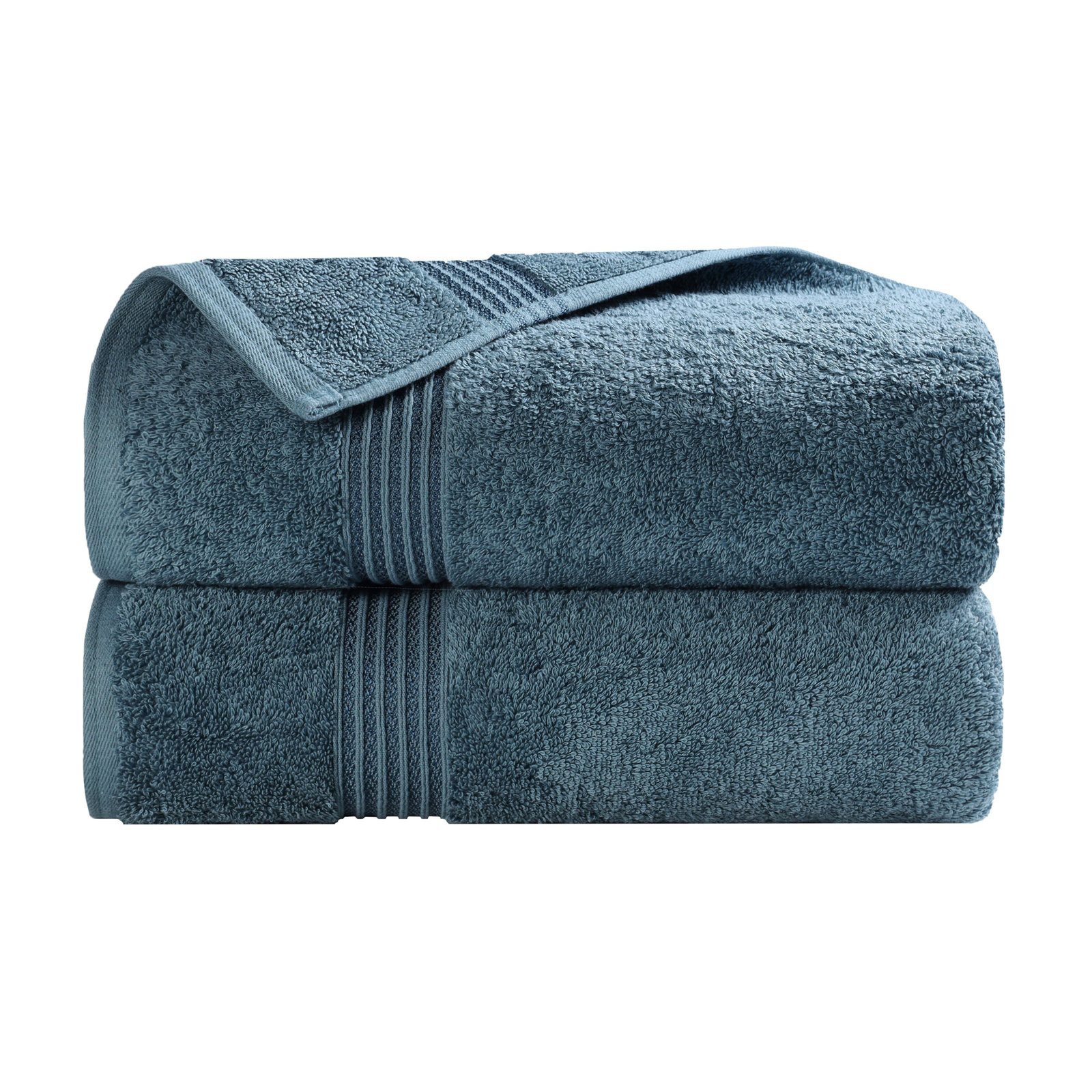 Oleg Egyptian-Quality Cotton Highly Absorbent Medium Weight Bath Sheet Set, Sapphire, Bath Towels - 2 Pack