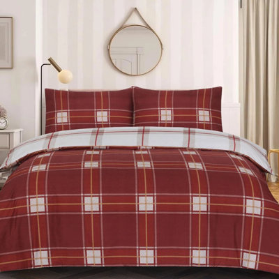 4 Piece Complete Bedding Set Cotton Rich Duvet Cover, Fitted Sheet & Pillowcases Soft, Durable & Breathable