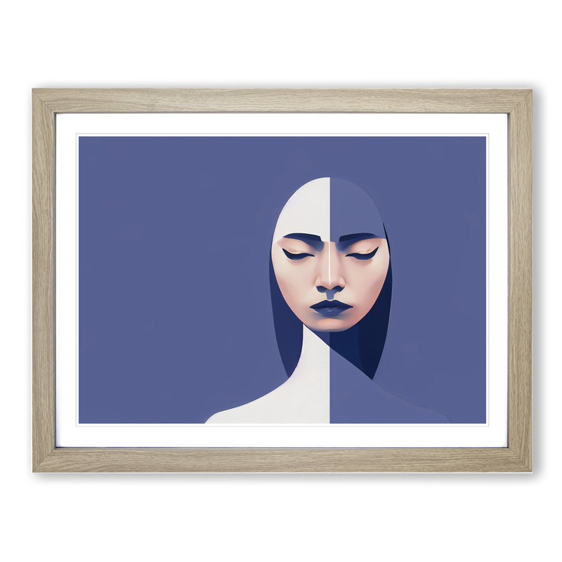 XH1022-8967X The Modern Woman Vol.2 Abstract 1 Piece Single Picture Frame Wall Art, 25cm H x 34cm W x 2cm D, Oak Framed