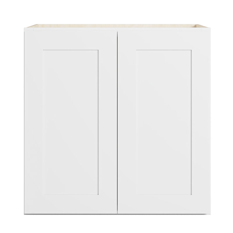 Armoire murale moderne de style shaker de 30 po, cadre en bouleau massif, boîte en contreplaqué de placage de bouleau, finition à base d'eau matte douce, tablette réglable