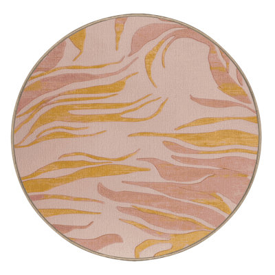 Machine Washable Abstract Brown Area Rug