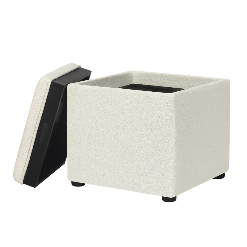 Repose-pieds avec rangement Ciocia, Beige clair