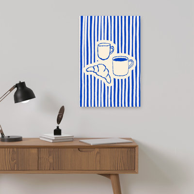 «Blue Stripe Breakfast», reproduction d'art murale