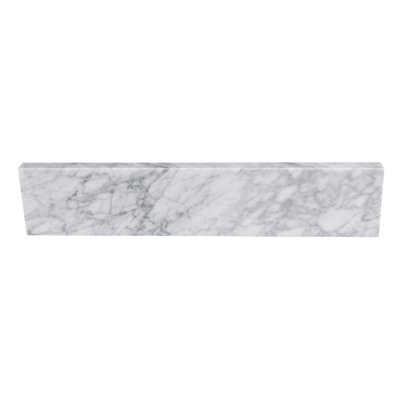 Meuble-lavabo en marbre de culture blanc de 21 po de largeur Carrara, comptoir latéral de salle de bain 4 po de hauteur