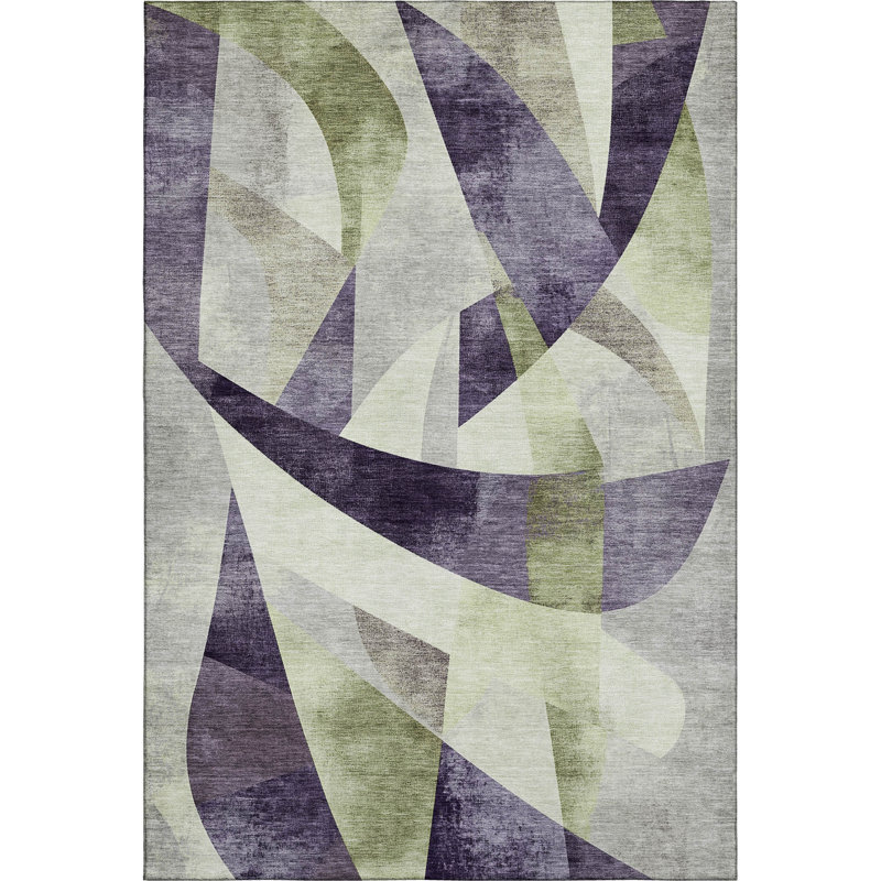 Premium Machine Washable Bitteridge AMF1836 Swirls Rug, Rectangle 2'6" x 3'10"