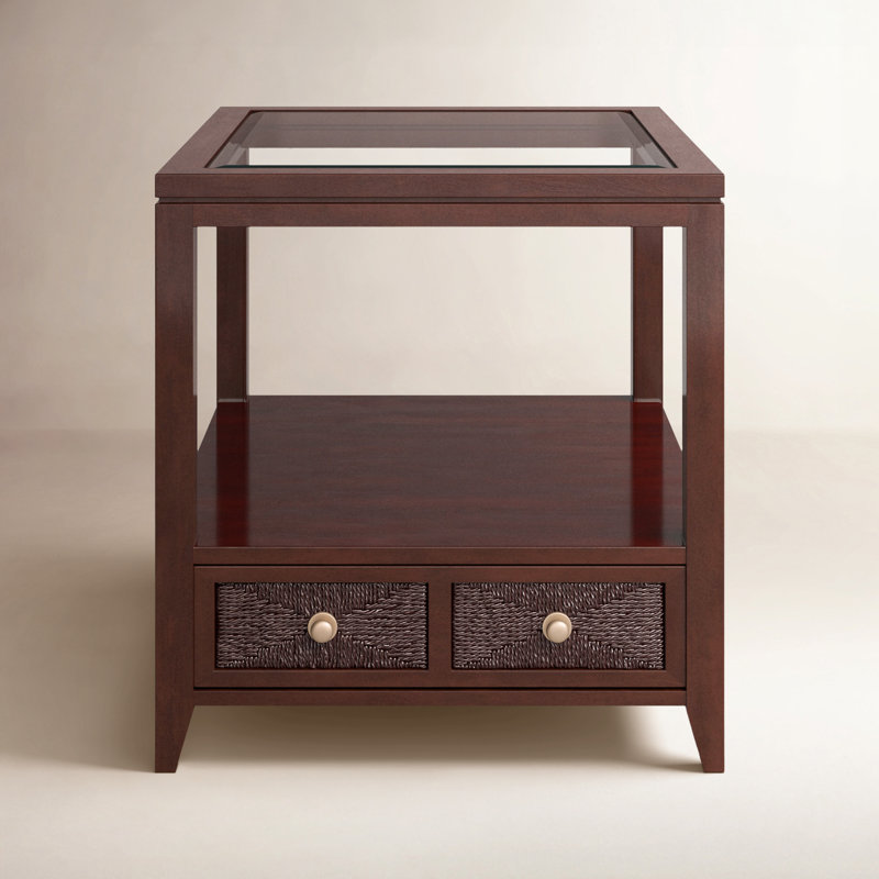 Misha 24" End Table, Antique Frost White