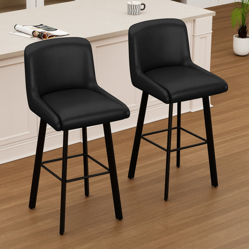 Tabouret de bar pivotant à hauteur de comptoir 30 po pour îlot de cuisine, 2, Noir