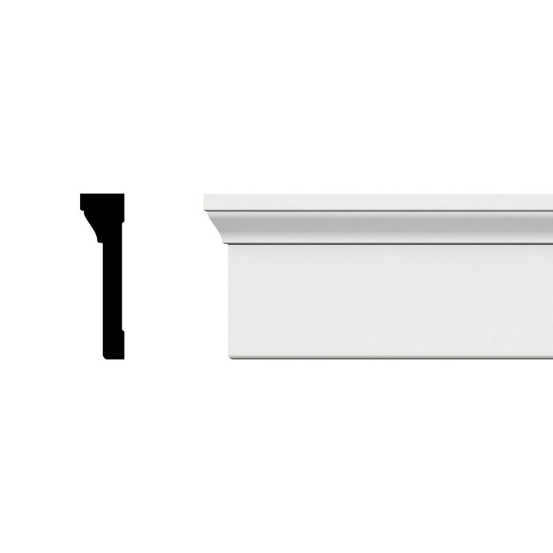 Ekena Millwork 4-1/2 in. x 1-1/4 in. x 96 in. Back Band Casing Moulding, PVC