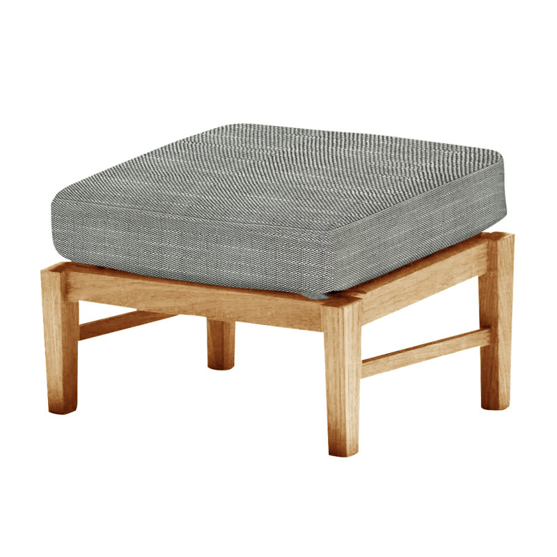 Repose-pieds Croquet - Teck naturel, Teck naturel, InsideOut® Rollo ‑ lin argent, Welt
