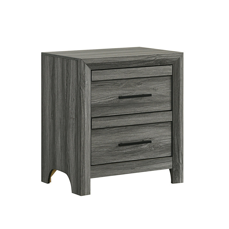 Table de chevet pour chambre à coucher, table de chevet à 2 tiroirs, table de chevet contemporaine pour la maison
