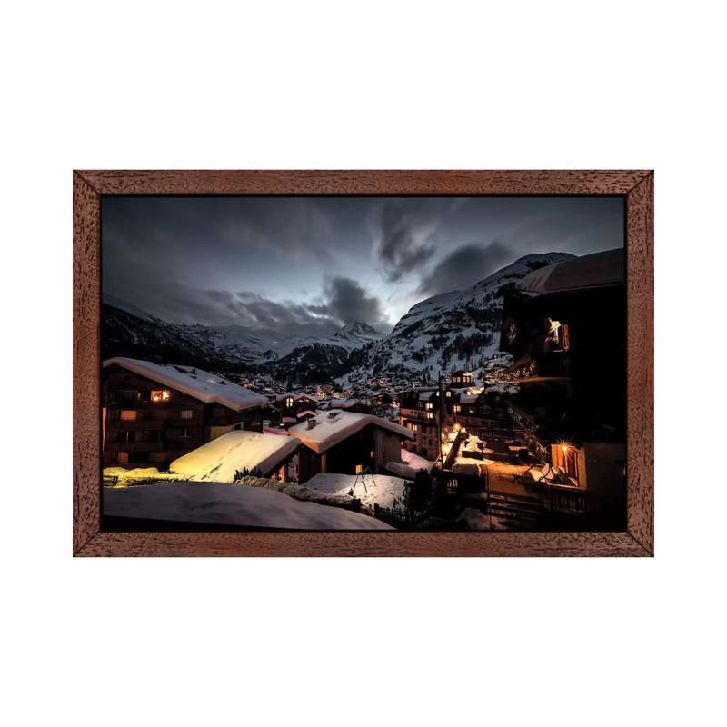 Enzo Romano - Print on Canvas, 101.6 cm H x 66.04 cm W, Brown Framed