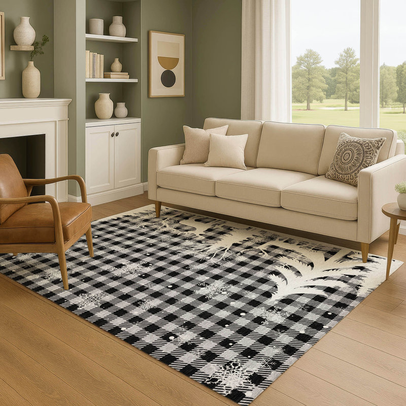 Tapis de vacances d'hiver de qualité supérieure lavable à la machine Castillon AMF1824, Rectangle 2 pi 6 po x 3 pi 10 po
