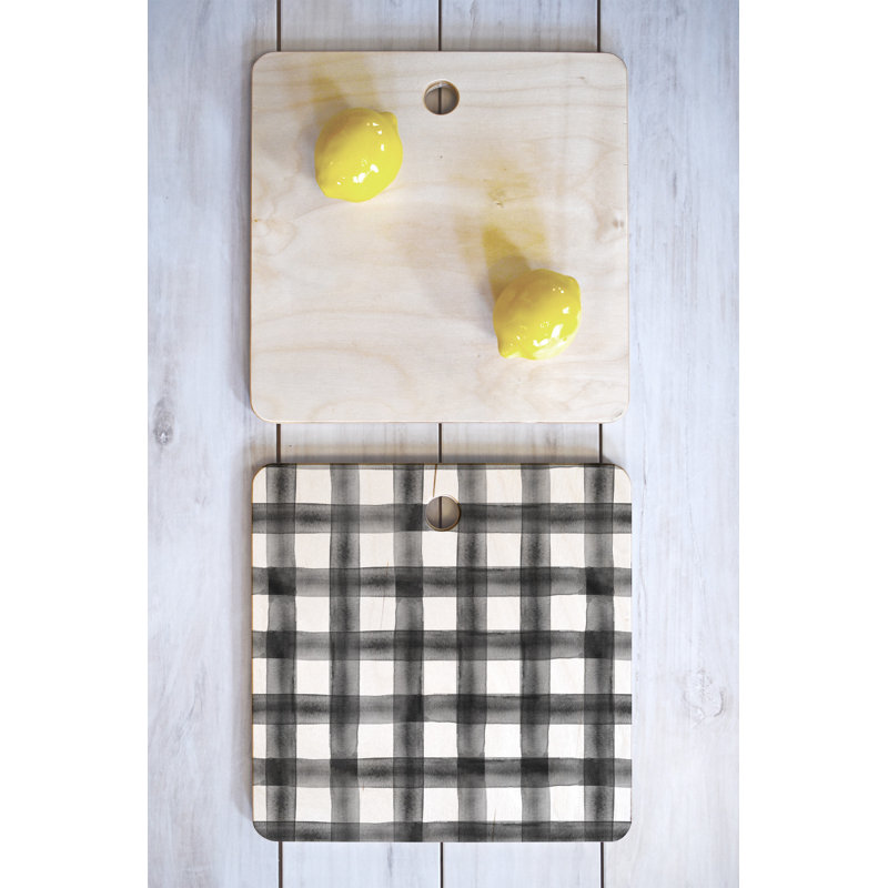 Planche à découper en bois de bouleau East Urban Home, Noir, Rectangle