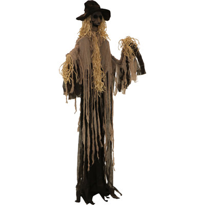 Cornfield and Pumpkin Patch Haunted Hill Farm 6-Ft. Accessoire d'Halloween debout, couvert ou extérieur recouvert d'épouvantail