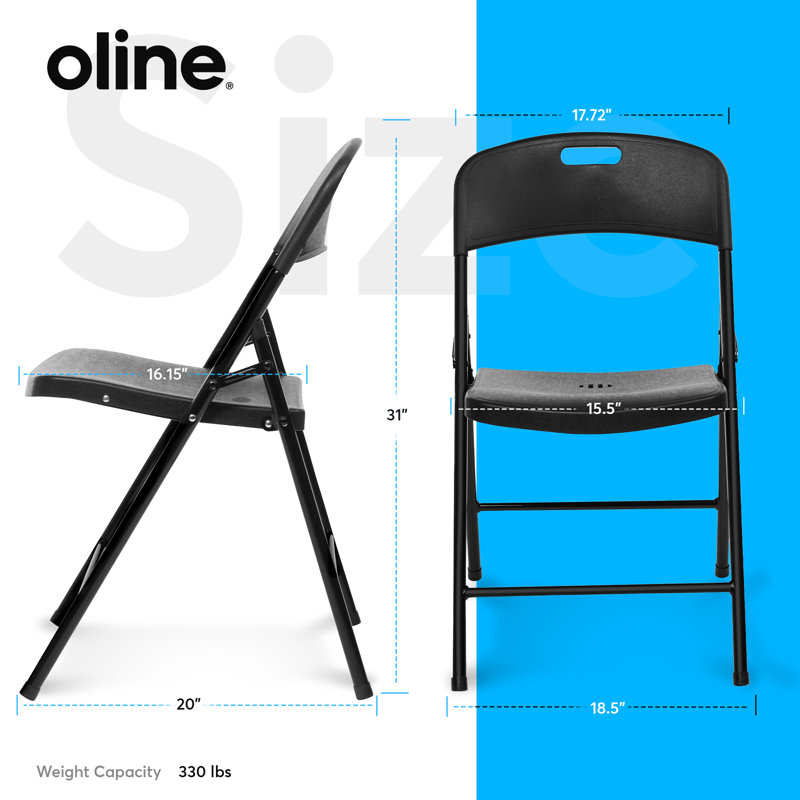 Ensemble de 6 chaises pliantes empilables Oline, Noir