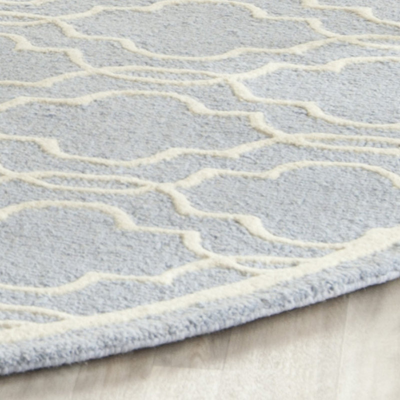 Cannen Hand Tufted Wool Geometric Rug, Round 6'