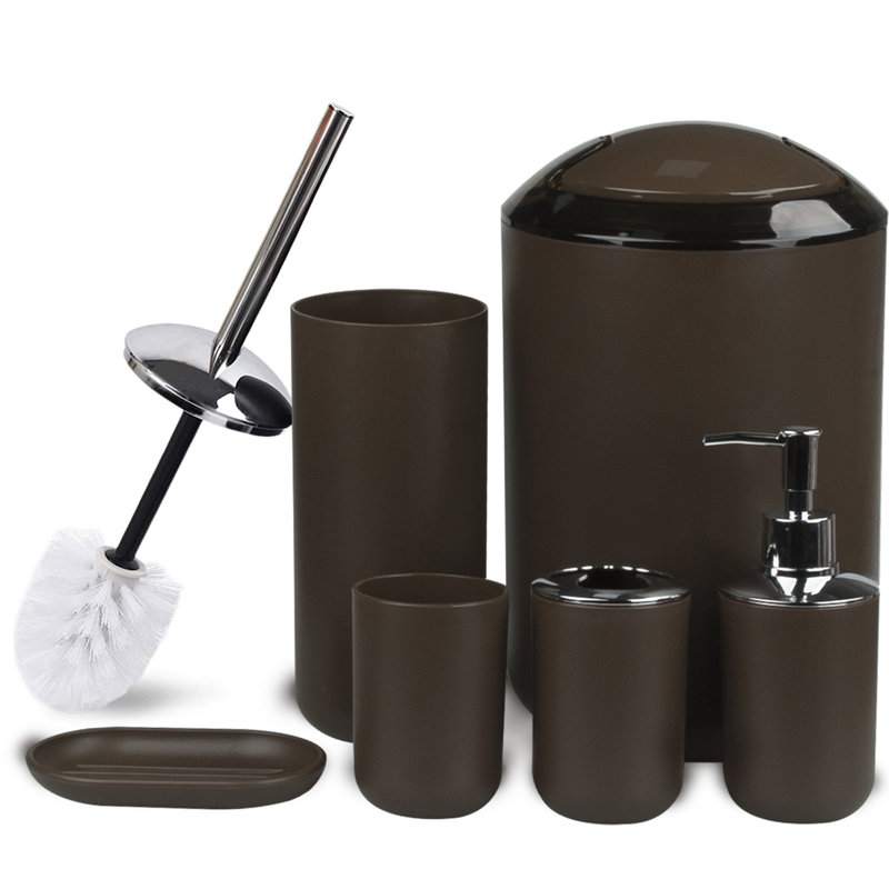 Balch Bathroom Accessory Set, Brown