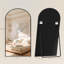 Full Length Mirror, Arched Floor Mirrors with Stand, Mirror Full Length Wall Mounted, Tempered Glass, Aluminium Alloy Frame, for Bedroom Living Room Entry, Black -2111767739