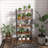 5-Tier Industrial Bookcase, Wood And Metal Horizontal Bookshelves For Home Living Room Bedroom And Kitchen, Rustic Brown-1798310448