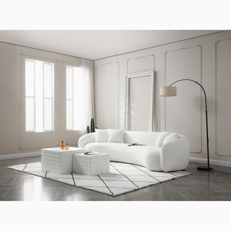 Ensemble de table de salon Marzia, Blanc mat