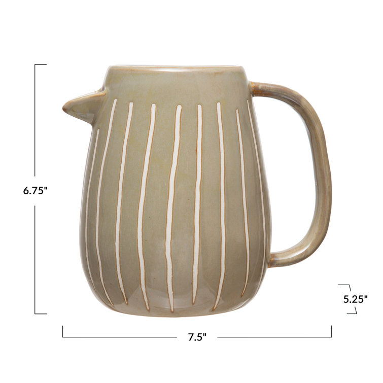 48 oz. Stoneware Pitcher, Reactive Glaze