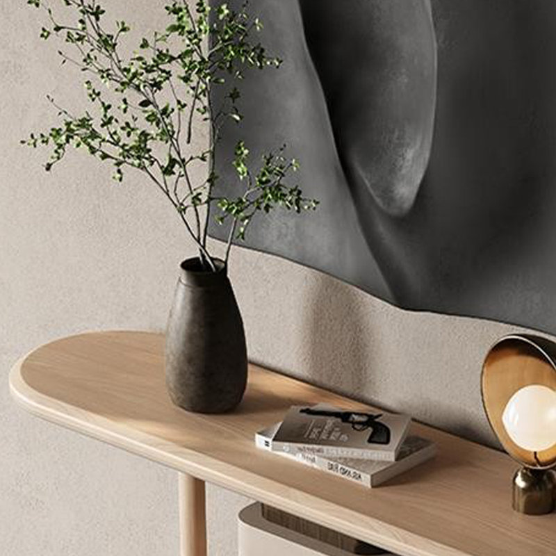 Console moderne minimaliste, H 35 po x l 54,3 po x P 13,8 po, Brun