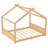 Natural Queen House Bed Frame, Solid Pine MDF & Plywood-400290141-400290130