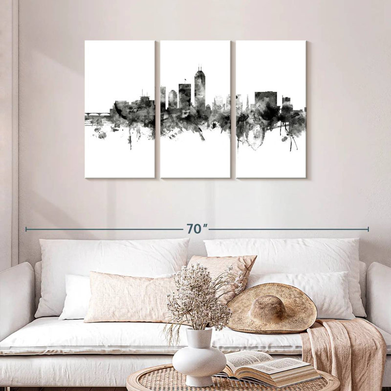 Indianapolis Indiana Skyline II, H 28 po x l 45 po