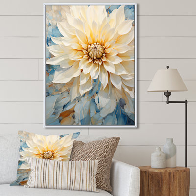 Dahlia simple beige et bleu - impressions d'art mural Dahlia