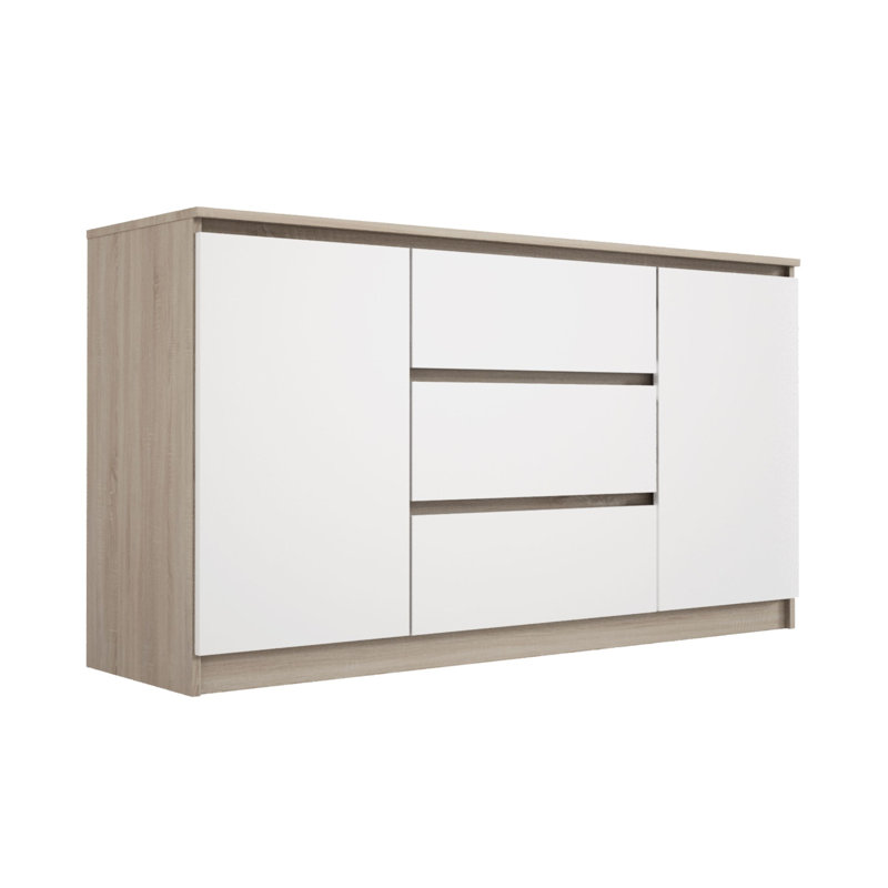 3 - Drawer Chest of Drawers, Sonoma oak/White