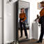 Armoire de rangement pour chaussures moderne avec miroir pour couloir étroit et entrée-1017629854