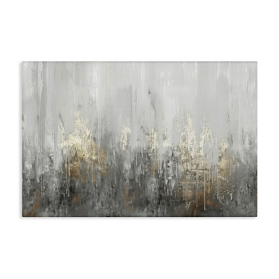  Art mural abstrait gris argenté sur toile par LSR Design Studio