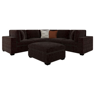 Tenchi 6-piece Upholstered Modular Sectional Chocolate