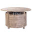 Table de foyer d'extérieur au gaz en aluminium convertible Deshong 55 000 BTU, couvercle en nylon et verre transparent-1916703078-1916703079
