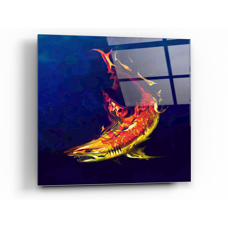 Epic Art 'Tiger Shark' By Michael Stewart, Acrylic " Tiger Shark " by Michael Stewart, 12" H x 12"W x 0.125" D