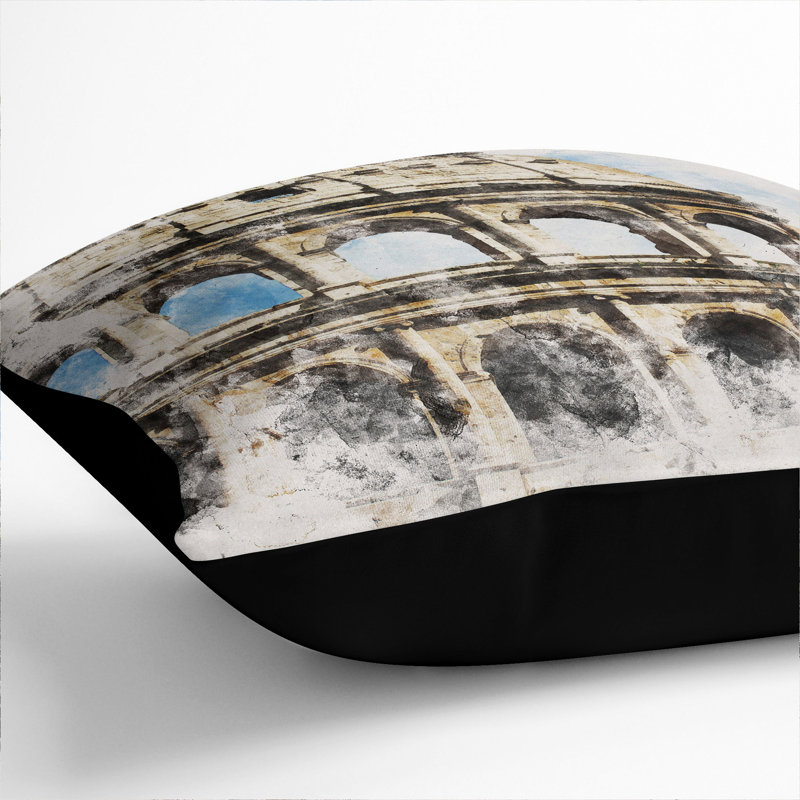 Square Cushion, 40cm H x 40cm W x 15cm D, Black