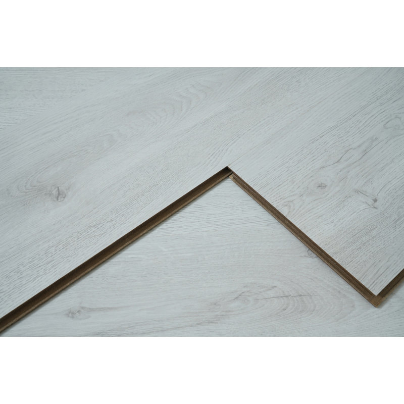 Samiron 20cm W x 122cm L x 1cm Laminate Flooring, Light Grey