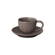 at Home Stacked Embossed Espresso Grey Mugs (4 ct) (3 oz)