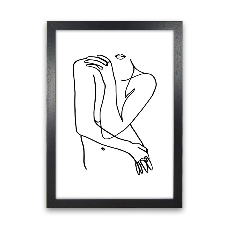 Hiding Front Pose 1 Piece Wall Art, 88cm H x 64cm W x 3cm D, Black Frame