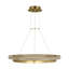 Sean Lavin Grace LED Ring Chandelier in Hand Rubbed Antique Brass/Natural Oak with Wood shade-470040049