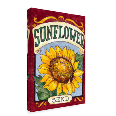 «Large Sunflower Seed Packet», art textuel sur toile tendue