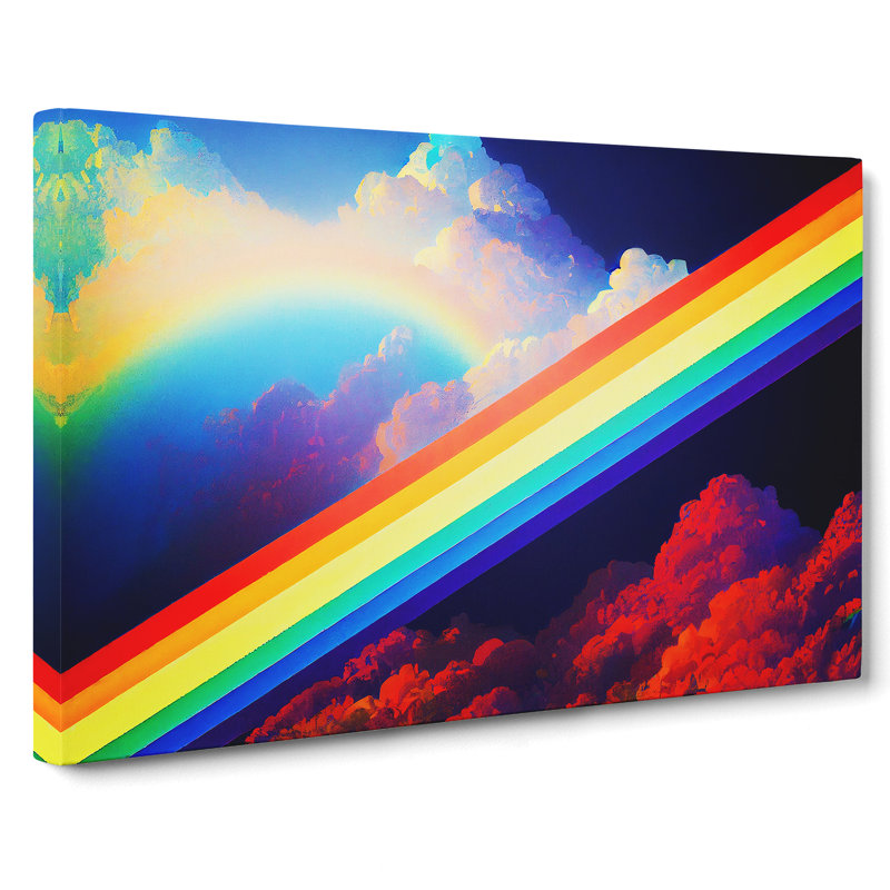 Rainbow Stripes - Wrapped Canvas, 50cm H x 76cm W x 3cm D