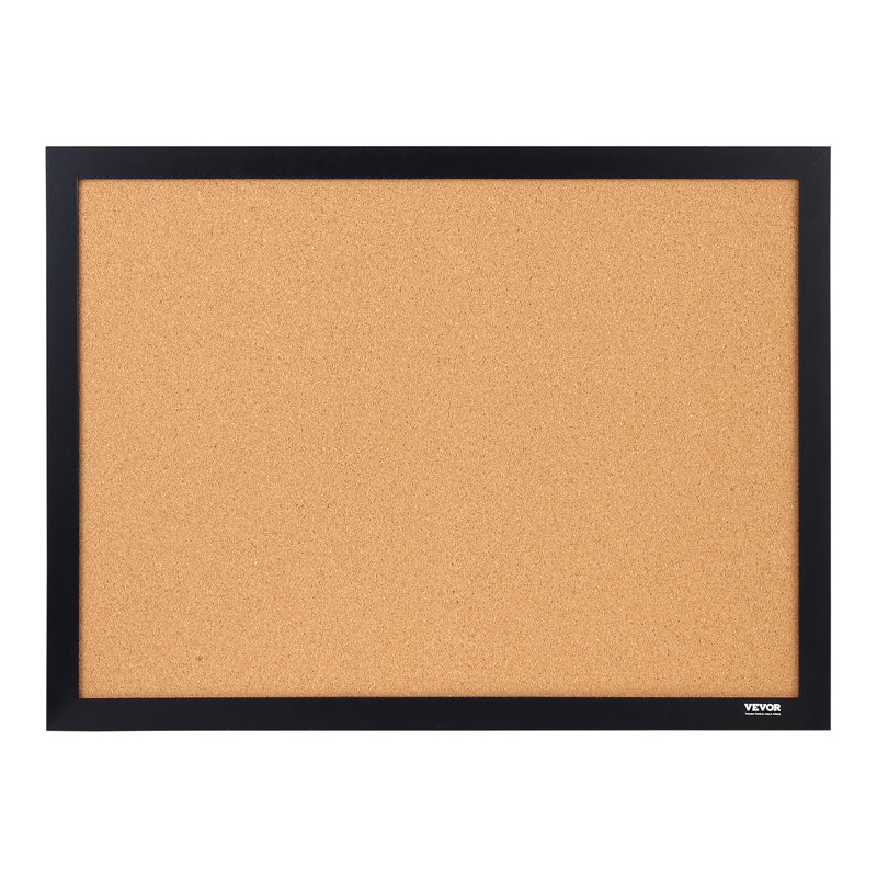 VEVOR 24" x 36" Black Framed Cork Bulletin Board