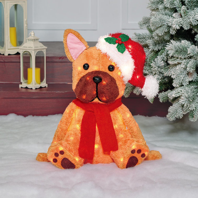 lighted french bulldog christmas decoration