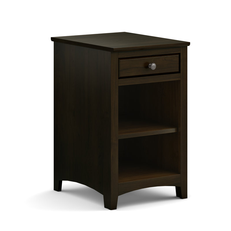 Rangement de bureau en bois massif Malani, Café