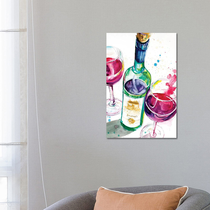 " Red And White Wine I " by Patricia Pinto, No Mat, Wrapped Canvas, 26" H x 18" W x 1.5" D