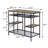 Rustic Oak And Black Kitchen Island With Open Shelving
